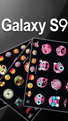 Black Galaxy S9 Keyboard Theme android App screenshot 0