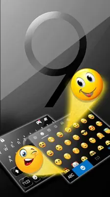 Black Galaxy S9 Keyboard Theme android App screenshot 1