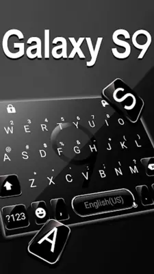 Black Galaxy S9 Keyboard Theme android App screenshot 2